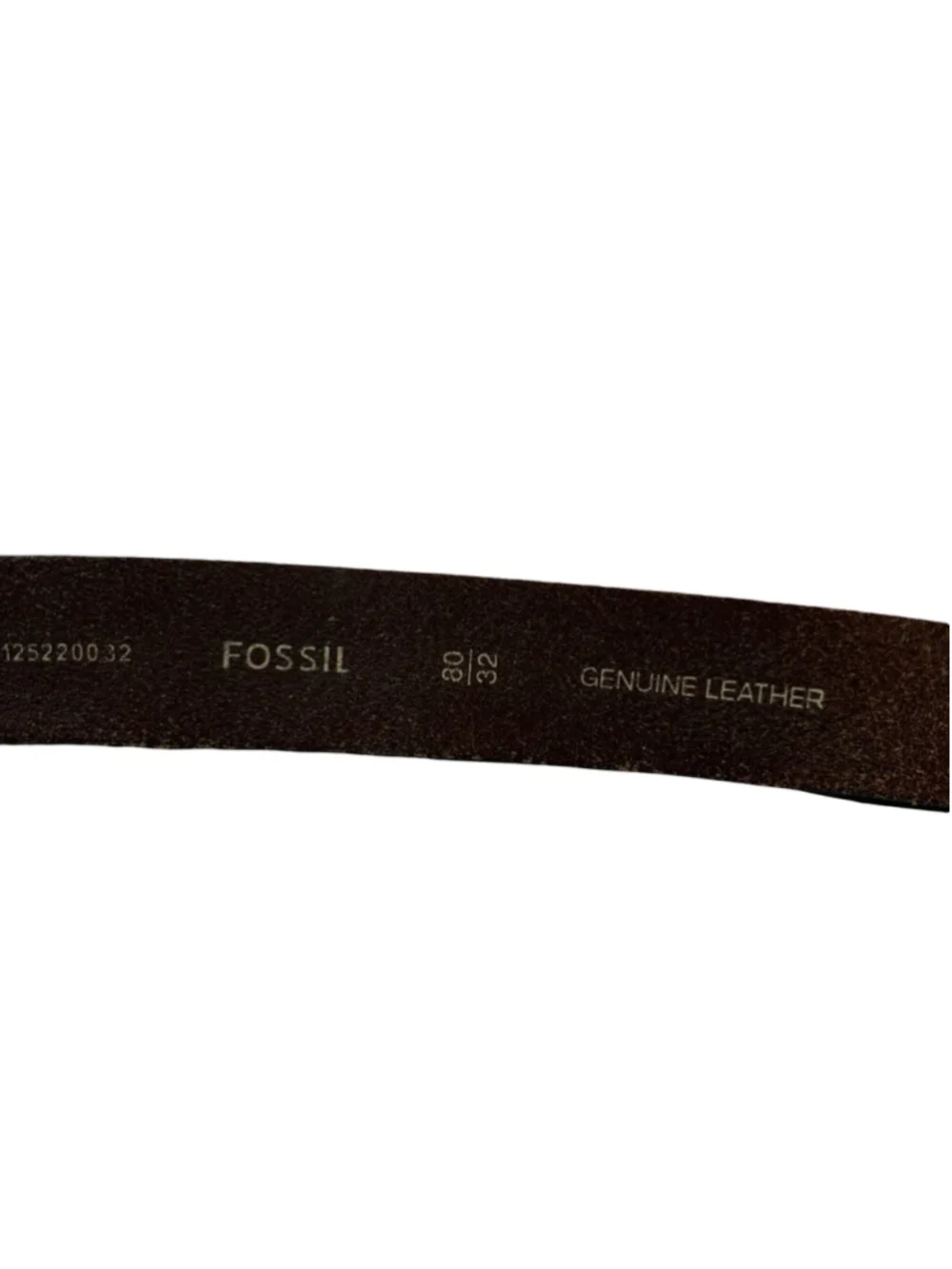 Fossil Men’s Brown Genuine Leather Belt Size 32 Rugged Casual Silver Buckle